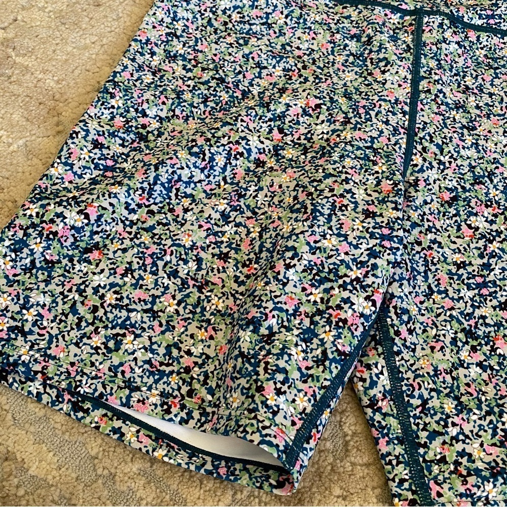 SAGE Collective Floral Athletic Biker Shorts 7” Inseam High Waist Blue Pink: L - Picture 2 of 7